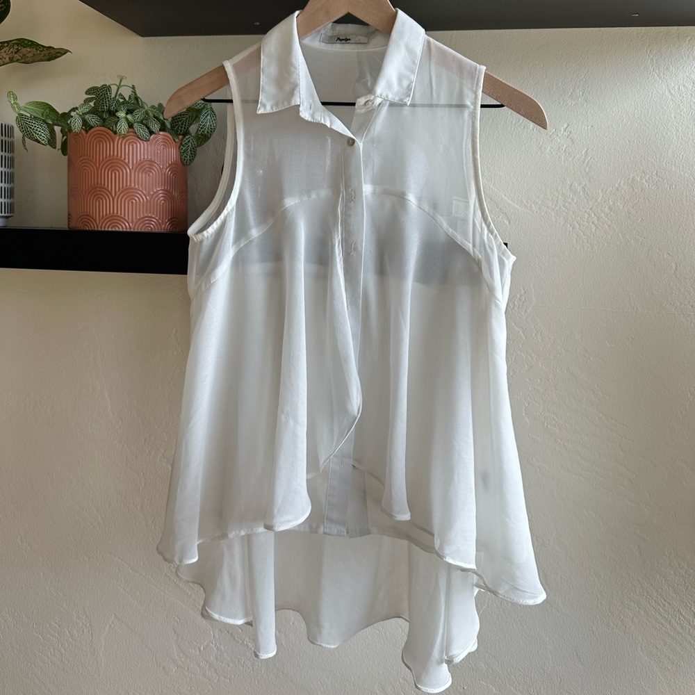 White sheer shirt